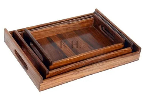 Brown Sheemam Wood Food Serving Plate For Home, Hotel And Restaurant