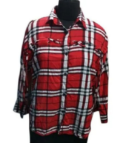 Casual Wear Regular Fit Checked Pattern Full Sleeves Rayon Shirts For Ladies  at Best Price in New Delhi