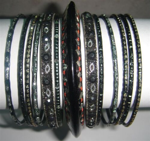 Fashion Black Bangles Set For Girls And Women