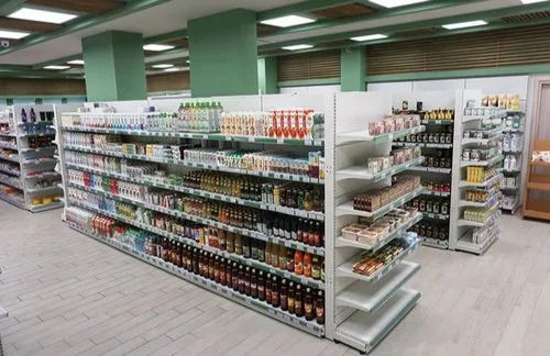 Grocery Store Display Racks With 7 Feet Height And 3 Feet Length, 24 Shelves