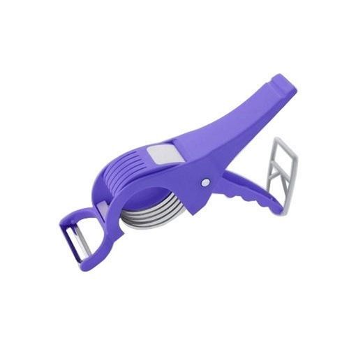 Purple Light Weight Comfortable Grip Plain Stainless Steel Blade Pvc Plastic Handle Vegetable Cutter