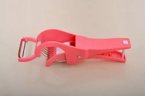 Pink Manual Light Weight Stainless Steel Blade Pvc Plastic Handle Vegetable Cutter