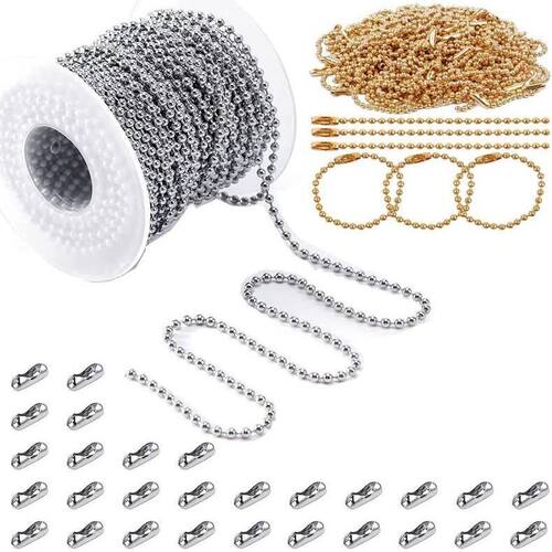 रस्टप्रूफ सिल्वर और गोल्डन बॉल चेन