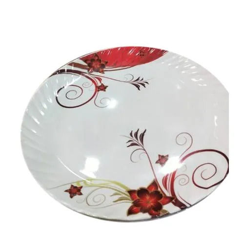 White Round Microwave Safe Melamine Dinner Plates For Home And Hotel