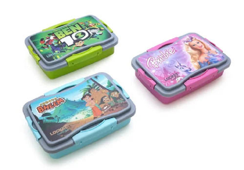 BPA Free Non-Toxic Aitight Lock Plastic Cartoon Printed Kids Lunch Box For School