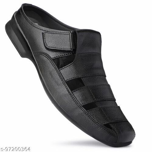 Casual Wear Black Color Mens Leather Sandals, Size Available 6-10