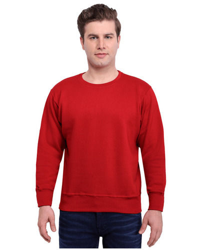 Casual Wear Full Sleeves Revered Fleece Round Neck Unisex Sweatshirt