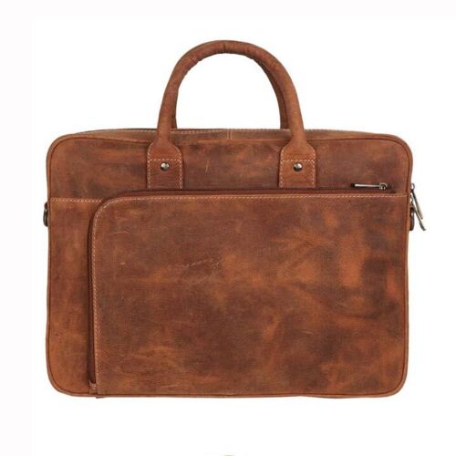 Hunter Oil-Tanned 100% Genuine Leather Laptop Bag With Detachable Shoulder Strap Ingredients: Natural Yeast