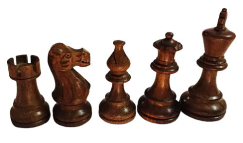 Antique Brown Glossy Finish Wooden Chess Sets