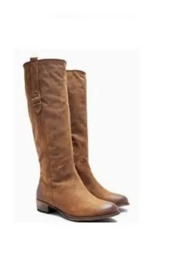 Durable Smooth Tpr Pu Leather Knee-length High Boots For Women