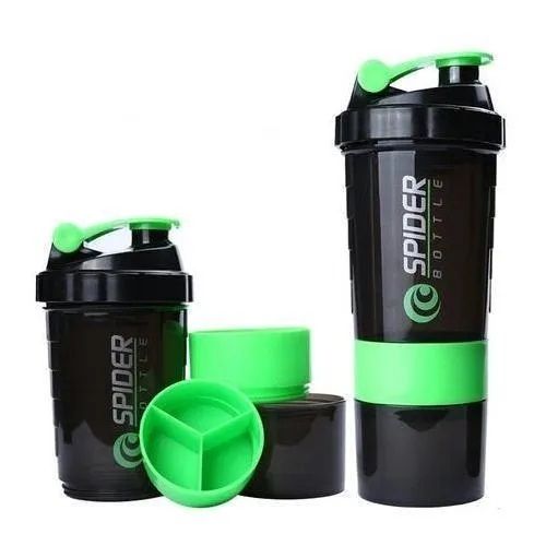 Plastic Shaker Bottle - Round Shape, Available in Various Colors, Plain Design | Ideal for Beverages, Durable Plastic Material, Secure Screw Cap