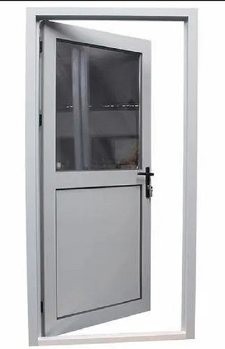 घर और कार्यालय के लिए ग्रे 7X3 फीट 35 किलो 10 मिमी मोटा पॉलिश तैयार एल्यूमीनियम दरवाजा