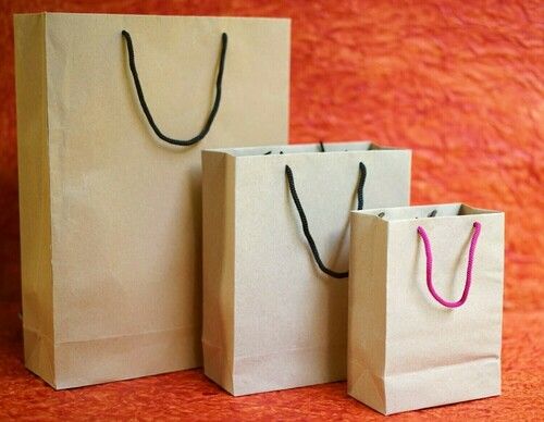 Portable Foldable Lightweight Kraft Paper Shopping Bags With Handle