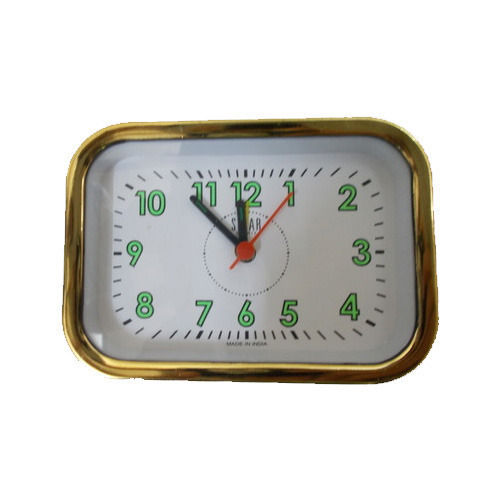 Rectangular Glass Front Table Alarm Quartz Clock For Home