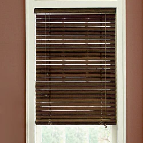 Wood 35 Mm Thick Plain Rectangle Horizontal Wooden Window Blinds