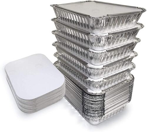 Aluminium Foil Container for Food Packaging With Rectangular Shape