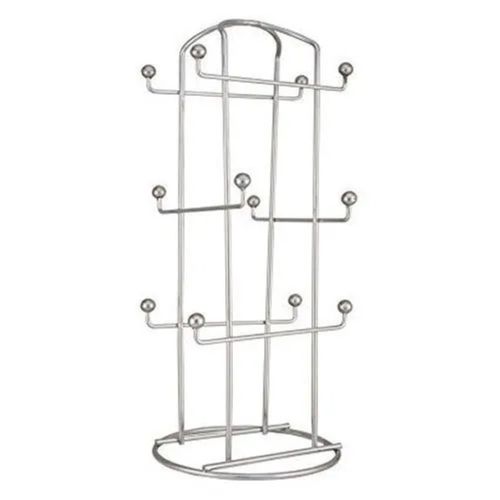 Free Stand Polished Multi Unit Rust Proof Stainless Steel Cup Rack For Kitchen