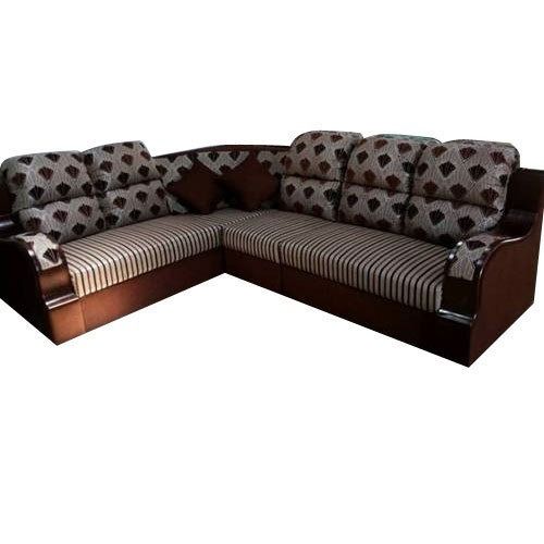 Handmade Durable Waiting Area Moden L Shape Fabric Corner Sofa Sets Carpenter Assembly