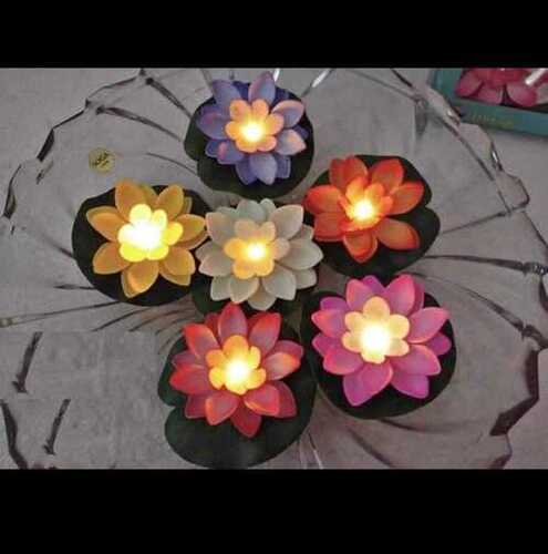 Handmade Water Sensor Lotus Flower Floating Candles For Decoration