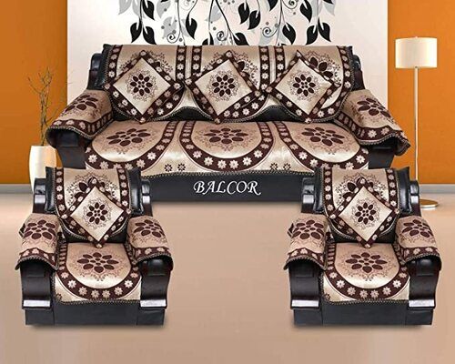 U Shape 5 Seater Printed Sofa Cover Set