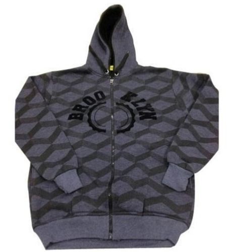 Warm Made Of Sweat Fabric Printed Men Zipper Hoodies Sweatshirt With A Hood  Decoration Material: Feather