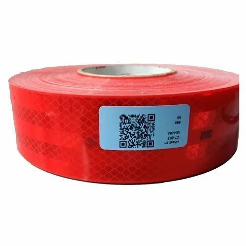 Waterproof Pet 3m Red Reflective Tape Barcode For Warning