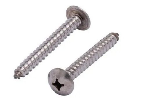 Silver 3/4 Inch 7Mm Head Size 20 Grams Weight Polished Finish Round Head Stainless Steel Screws 