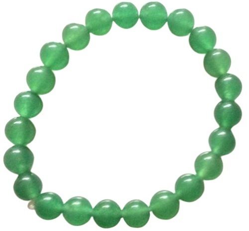 8 Mm Round Shaped Polished Plain Jade Stones Bracelet 