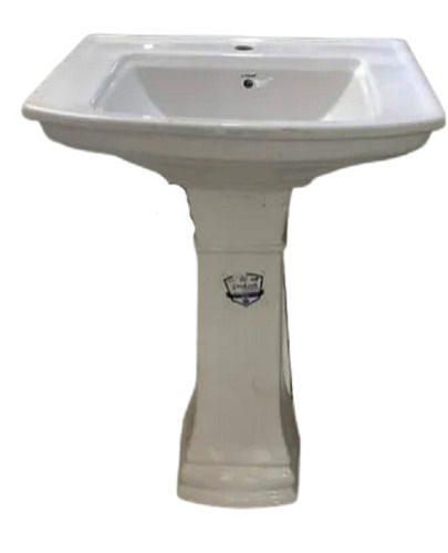 Ceramic Material Rectangular Shape Pipe Mounted Washbasin Cabinet