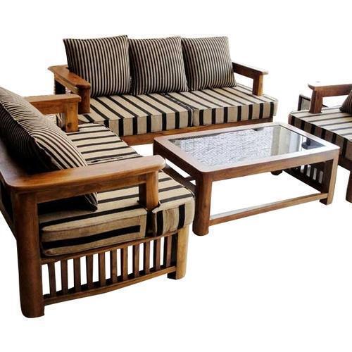 Living Room 5 Seater Wooden Sofa Set For Home