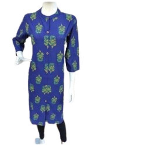 Modern Long Sleeves Style Breathable Rayon Embroidered Ladies Kurti