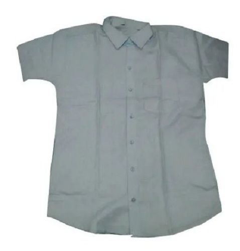 Plain Dyed Straight Cotton Short Sleeve Plain School Uniform  Age Group: 5-9