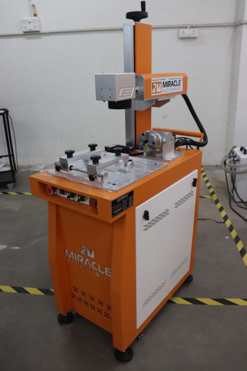 Stainless Steel Alloy 220 Volt Semi Automatic Fiber Laser Marking Machine For Industrial Use