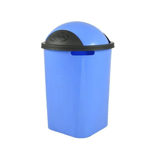 Blue And Black Chemical Resistant 60 Liter Plastic Dustbin With Top Lid