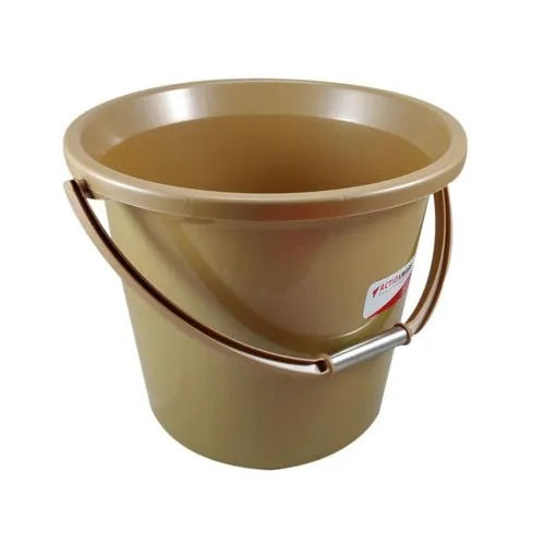 Plastic Household Water Buckets - Color: Beige