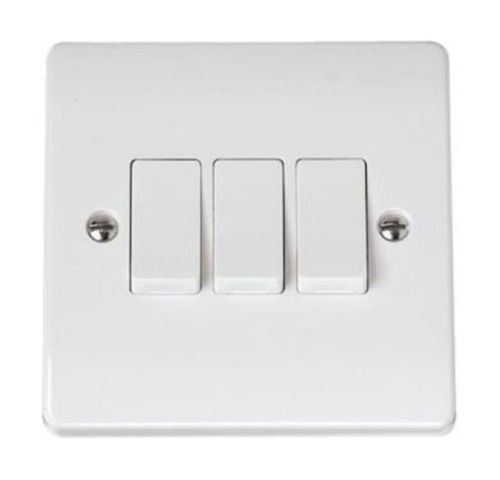 White Light Weight Rectangular Plain Polycarbonate Electrical Switch 