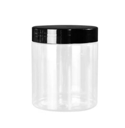 500 Grams Capacity Plain Round Unbreakable Rigid Pet Plastic Jar