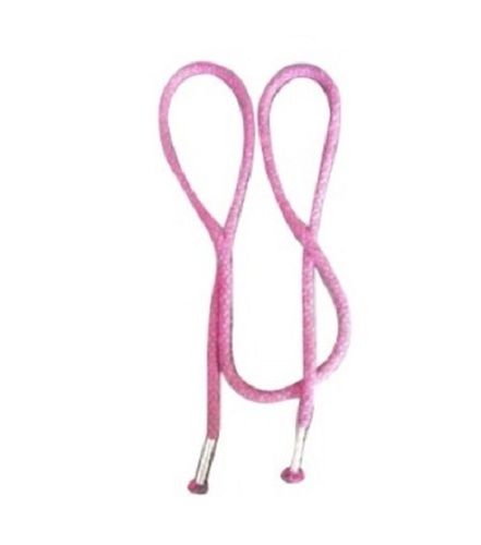 Pink 52 Inches Long One-Sided Plain Soft Cotton Drawcord For Garments And Shoes