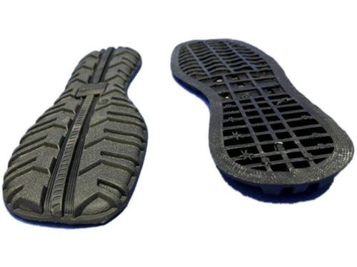 Black Curved Edge Flexible Slip Resistant Trp Shoe Sole For Footwear Industries 