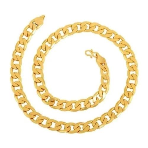 Light Weight Shiny Finish Brass Artificial Gold Plated Chain For Men