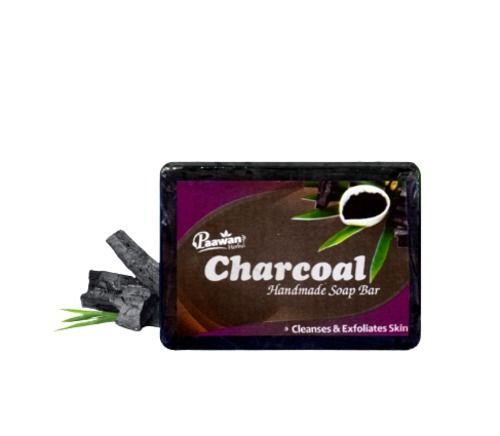 Black Cleanses And Exfoliates Skin Handmade Rectangular Charcoal Soap Bar