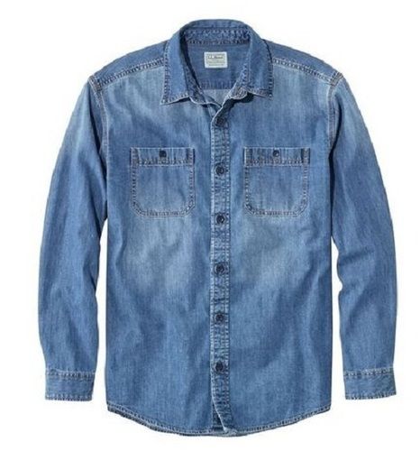 Regular Fit Button Closure Full Sleeves Casual Wear Denim Shirt For Mens Age Group: 18 To 35