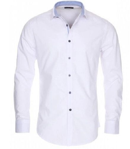 Regular Fit No Fade Washable Breathable Plain Full Sleeves Cotton Casual Shirt For Men'S