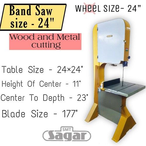 Semi Automatic Mild Steel Wood & Metal Cutting Band Saw Machine