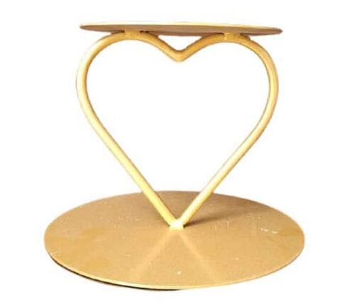 Metal Golden Heart Cake Stand with Excellent Finishing