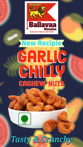 Common Garlic Chilly Flavoured Roasted Cashew Nuts 35G (Pack Of 1X10 Packets)