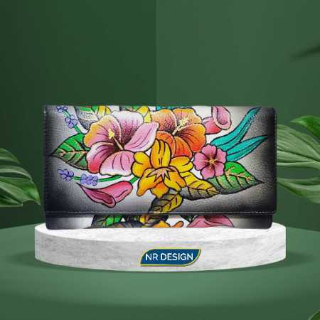 Hand Painted Women's Genuine Leather Wallet