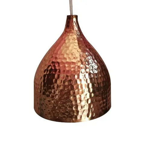 Brown Round Modern Electric Fluorescent Hammered Copper Finish Hanging Light