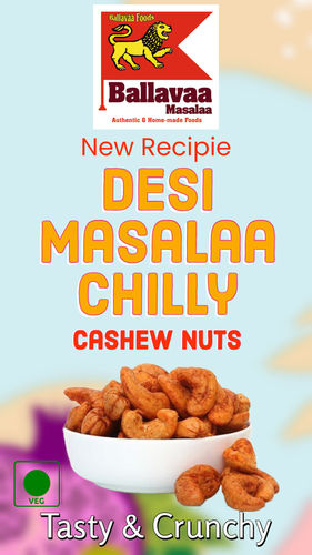 Organic Tasty And Crunchy Desi Masala Chilly Cashew Nuts 35G (Pack Of 1X10 Numbers)