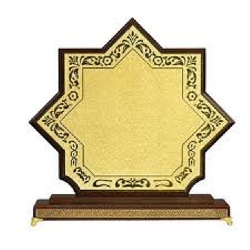 15 Inch Business Gift Use Brown Golden Wooden Mementos